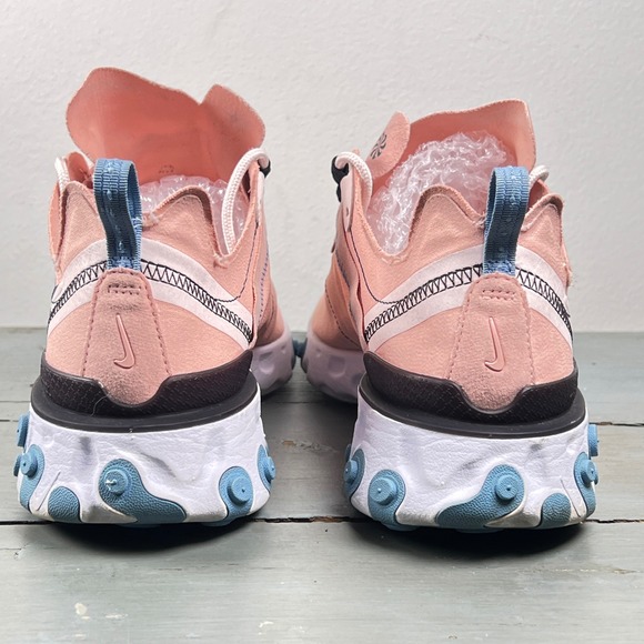 Nike React Element 55 Washed Coral Black Blue Womens Sneakers BQ2728-602 US 9 - Picture 5 of 11